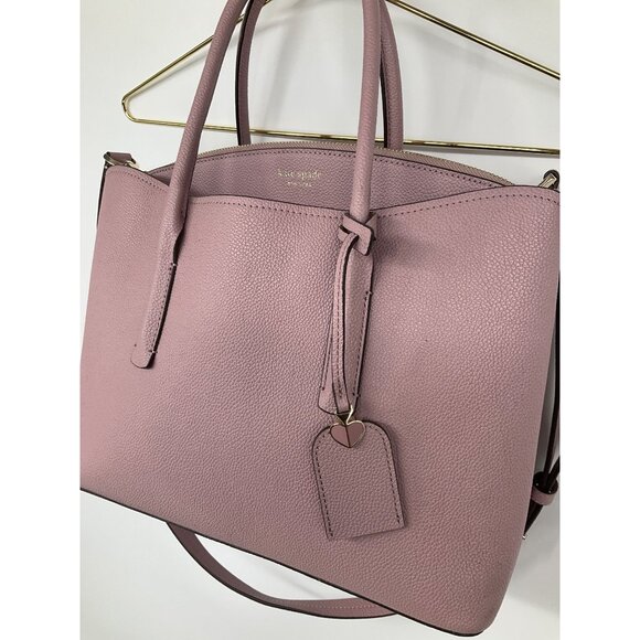 Kate Spade New York Marqaux Leather Satchel Crossbody Mauve Pink NEW - Picture 4 of 14